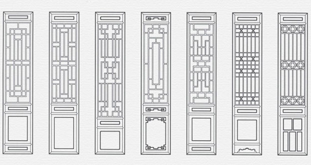 云和常用中式仿古花窗图案隔断设计图